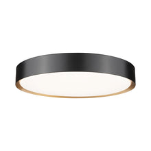 Load image into Gallery viewer, Kawan LED Flush Mount Ceiling Light in Matte Black/Modern Gold (20-Inch).