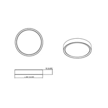 Load image into Gallery viewer, Kawan LED Flush Mount Ceiling Light - line drawing.