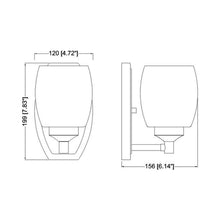 Load image into Gallery viewer, Kendrick Bath Wall Light - line drawing.
