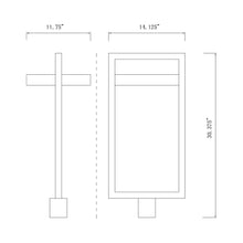 Load image into Gallery viewer, Luttrel Outdoor LED Post Light - line drawing.