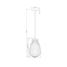 Load image into Gallery viewer, Newbury Pendant Light - line drawing.