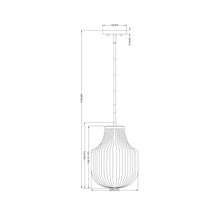 Load image into Gallery viewer, Newbury Pendant Light - line drawing.