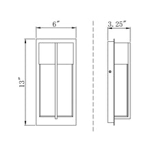 Load image into Gallery viewer, Nyx Outdoor LED Wall Light - line drawing.
