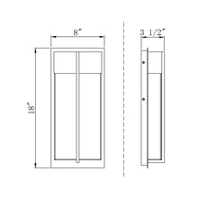 Load image into Gallery viewer, Nyx Outdoor LED Wall Light - line drawing.