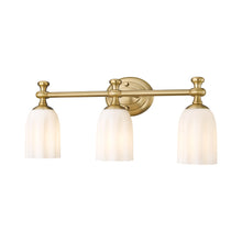 Load image into Gallery viewer, Orion Bath Vanity Light in Modern Gold (3-Light).