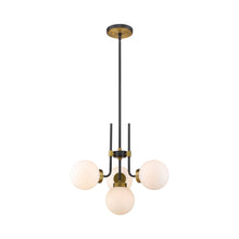 Load image into Gallery viewer, Parsons Chandelier in Matte Black/Olde Brass (4-Light).