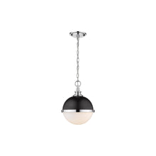 Load image into Gallery viewer, Peyton Pendant Light in Matte Black/Chrome (Small).