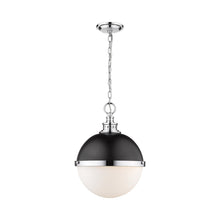 Load image into Gallery viewer, Peyton Pendant Light in Matte Black/Chrome (Large).