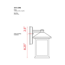 Load image into Gallery viewer, Portland Outdoor Wall Light - line drawing.