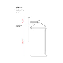 Load image into Gallery viewer, Portland Outdoor Wall Light - line drawing.