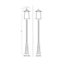 Load image into Gallery viewer, Rainer Outdoor Clear Glass Post Light - line drawing.