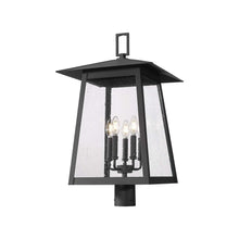 Load image into Gallery viewer, Rainer Outdoor Lantern Post Light in Round Post Mount (15.5-Inch).