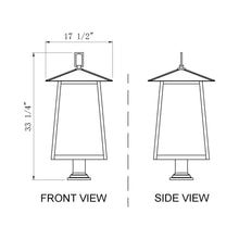 Load image into Gallery viewer, Rainer Outdoor Lantern Post Light - line drawing.