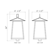 Load image into Gallery viewer, Rainer Outdoor Lantern Post Light - line drawing.
