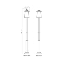 Load image into Gallery viewer, Rainer Outdoor Round Post Light - line drawing.