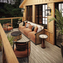 Load image into Gallery viewer, Rainer Outdoor Wall Light in Outside Area.