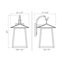 Load image into Gallery viewer, Rainer Outdoor Wall Light - line drawing.