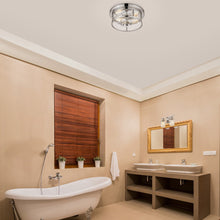 Load image into Gallery viewer, Savannah Flush Mount Ceiling Light in bathroom.