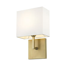 Load image into Gallery viewer, Saxon Wall Light in Rubbed Brass.