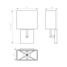Load image into Gallery viewer, Saxon Wall Light - line drawing.
