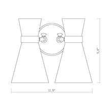 Load image into Gallery viewer, Soriano Wall Light - line drawing.