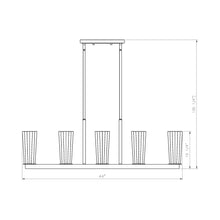 Load image into Gallery viewer, Titus Linear Chandelier - line drawing.