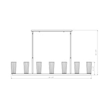 Load image into Gallery viewer, Titus Linear Chandelier - line drawing.