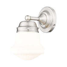 Load image into Gallery viewer, Vaughn Bath Wall Light in Brushed Nickel/Matte Opal.