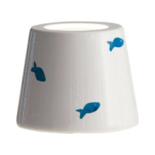 Load image into Gallery viewer, Poldina Ceramic Lamp Shade in Light Blue Fish.