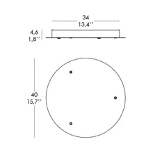 Load image into Gallery viewer, Multi-Light Round Canopy - line drawing.