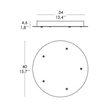 Load image into Gallery viewer, Multi-Light Round Canopy - line drawing.