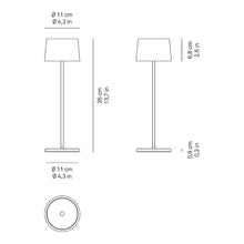 Load image into Gallery viewer, Olivia Pro LED Table Lamp in - line drawing.