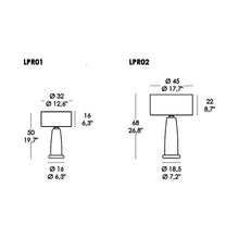 Load image into Gallery viewer, Perle Table Lamp - line drawing.