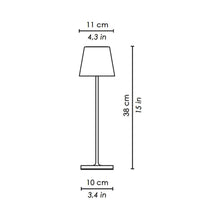 Load image into Gallery viewer, Poldina LED Table Lamp With USB - line drawing.