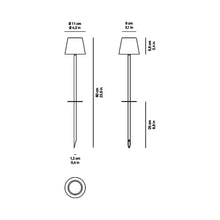 Load image into Gallery viewer, Poldina Peg LED Inground Light - line drawing.