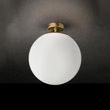 Load image into Gallery viewer, Sferis Semi Flush Mount Ceiling Light in Brushed Brass.