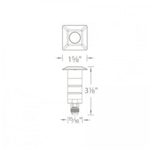 Load image into Gallery viewer, 1 Inch Square LED Inground Light - line drawing.