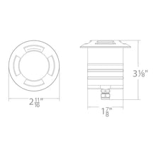 Load image into Gallery viewer, 2 Inch Quad Directional LED Inground Light - line drawing.