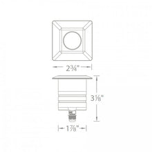 Load image into Gallery viewer, 2 Inch Square LED Inground Light - line drawing.