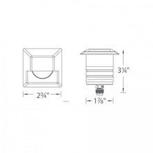 Load image into Gallery viewer, 2 Inch Square LED Step Light - line drawing.