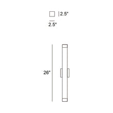 Load image into Gallery viewer, 2.5 Square Strip LED Wall Light - line drawing.