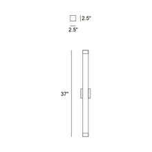 Load image into Gallery viewer, 2.5 Square Strip LED Wall Light - line drawing.