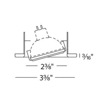 Load image into Gallery viewer, 2.5 Inch Low Voltage Adjustable Recessed Trim - line drawing.