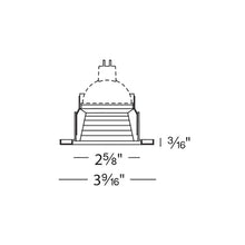 Load image into Gallery viewer, 2.5 Inch Low Voltage Step Baffle Recessed Trim - line drawing.