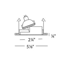 Load image into Gallery viewer, 4 Inch Low Voltage Die-Cast Adjustable Slotted LED Recessed Trim - line drawing.