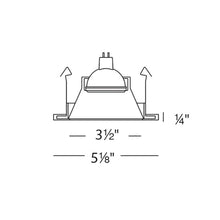 Load image into Gallery viewer, 4 Inch Low Voltage Die-Cast Adjustable Specular LED Recessed Trim - line drawing.