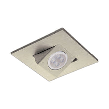 Load image into Gallery viewer, 4 Inch Low Voltage Die-Cast Adjustable Square Recessed Trim in Brushed Nickel (LED).