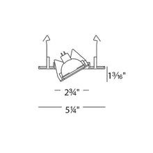 Load image into Gallery viewer, 4 Inch Low Voltage Die-Cast Adjustable Square Recessed Trim - line drawing.