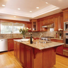 Load image into Gallery viewer, 4 Inch Low Voltage Die-Cast Adjustable Step Baffle LED Recessed Trim in dining room.