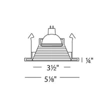 Load image into Gallery viewer, 4 Inch Low Voltage Die-Cast Adjustable Step Baffle LED Recessed Trim - line drawing.
